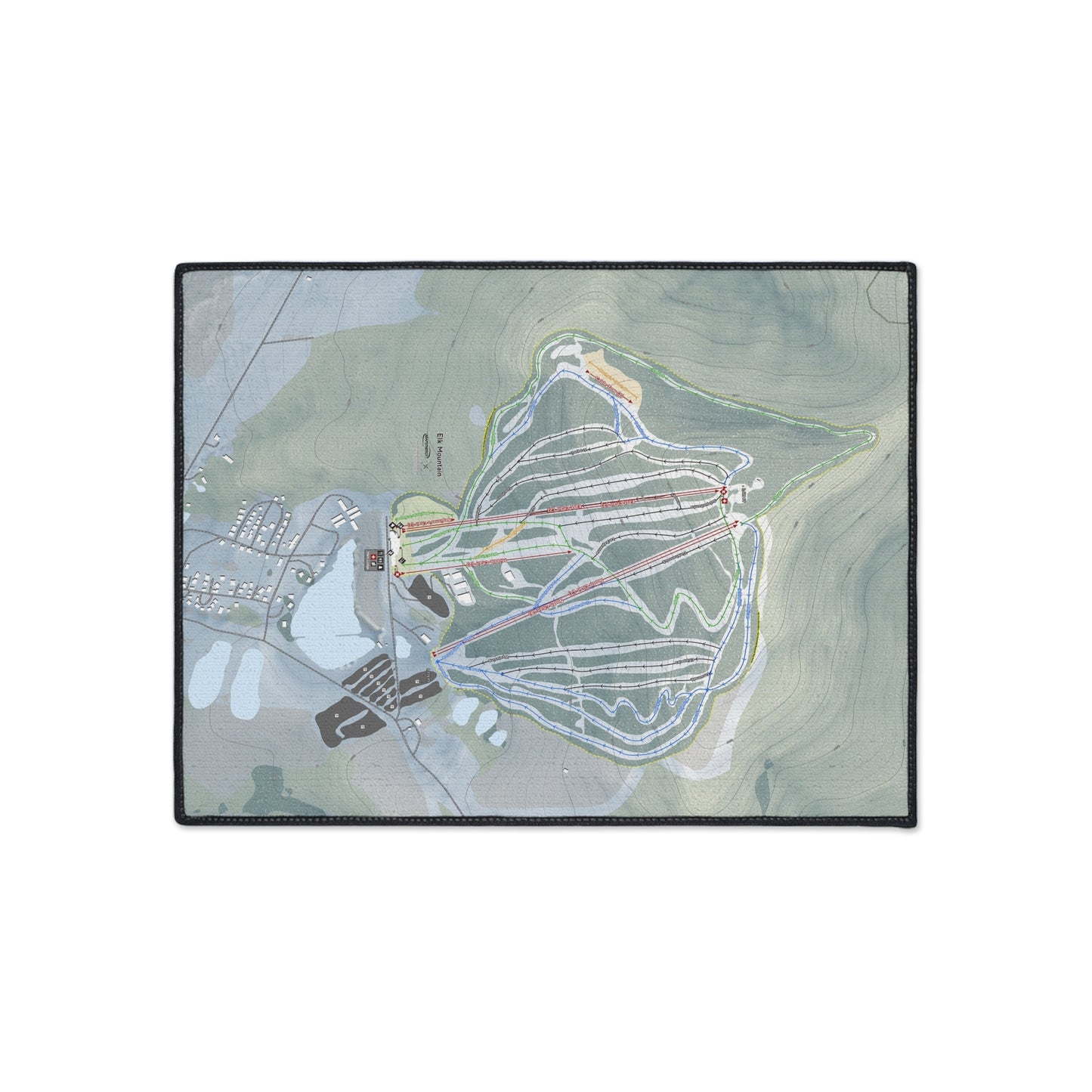Elk Mountain, Pennsylvania Ski Resort Map Heavy Duty Floor Mat