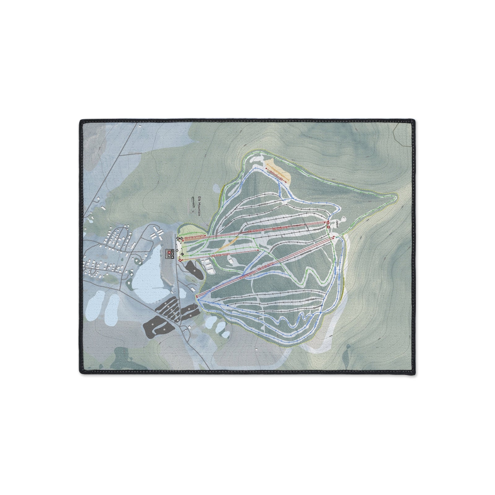 Elk Mountain, Pennsylvania Ski Resort Map Heavy Duty Floor Mat