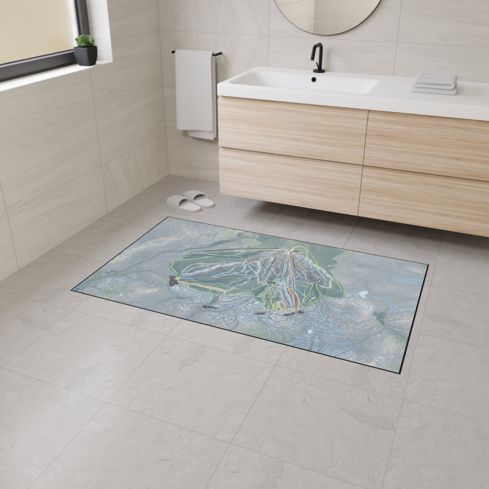 Stratton Mountain, Vermont Ski Resort Map Heavy Duty Floor Mat