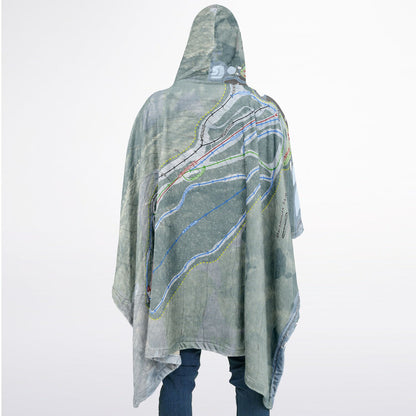 Dartmouth Skiway, New Hampshire Ski Resort Map Flannel Blanket Poncho