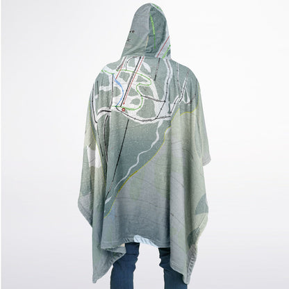 La Reserve, Quebec Ski Resort Map Flannel Blanket Poncho