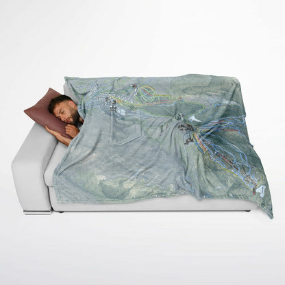 Smugglers Notch, Vermont Ski Resort Map Flannel Blanket Poncho