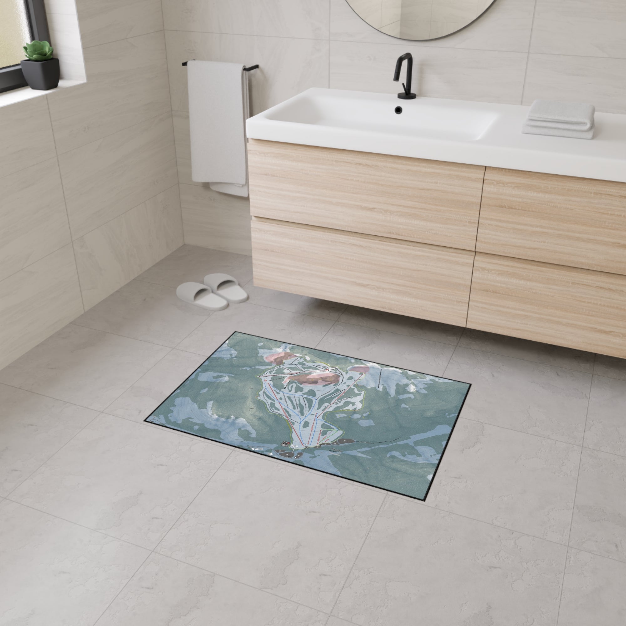 Alpental, Washington Ski Resort Map Heavy Duty Floor Mat