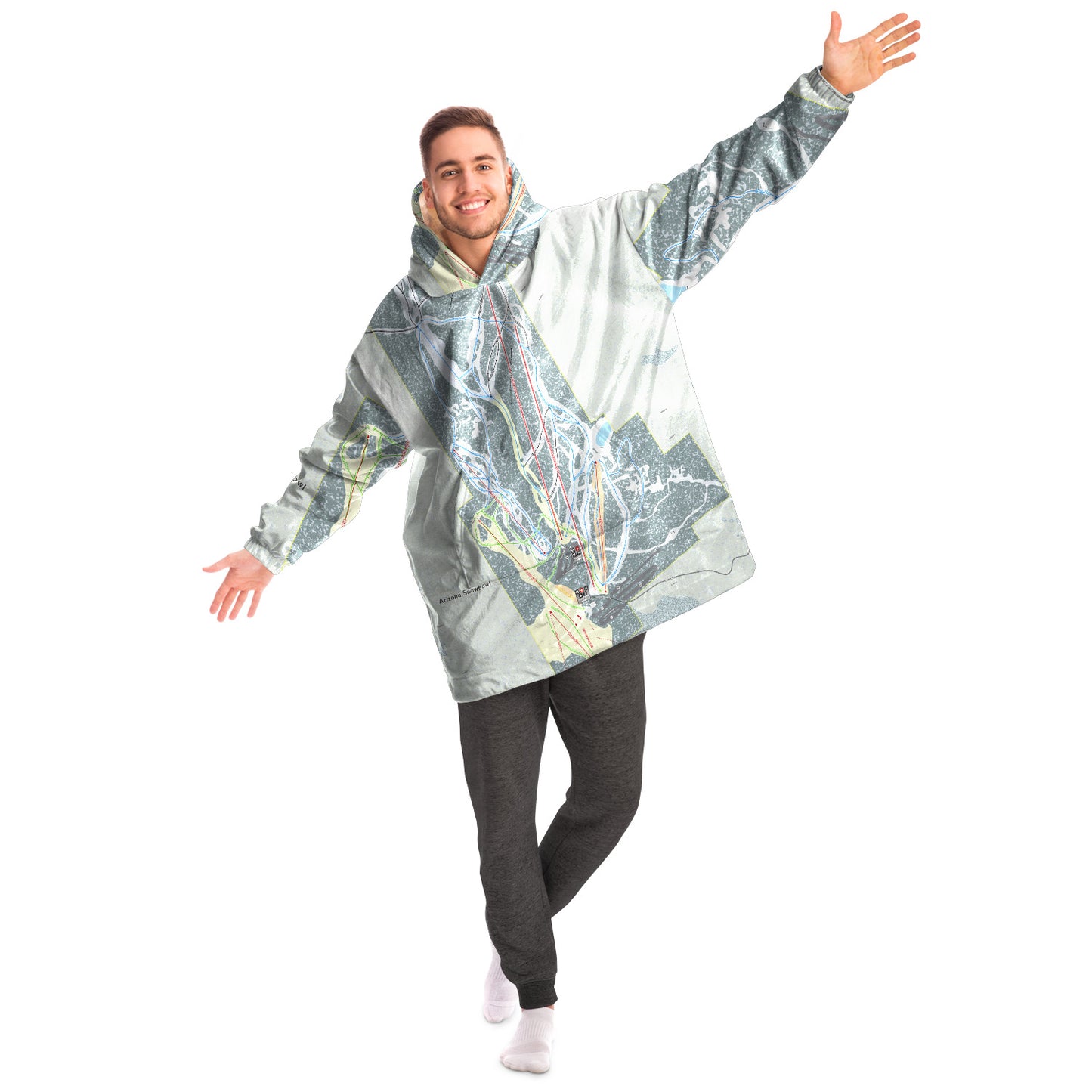Arizona Snowbowl, Arizona Ski Trail Map Snug Hoodie