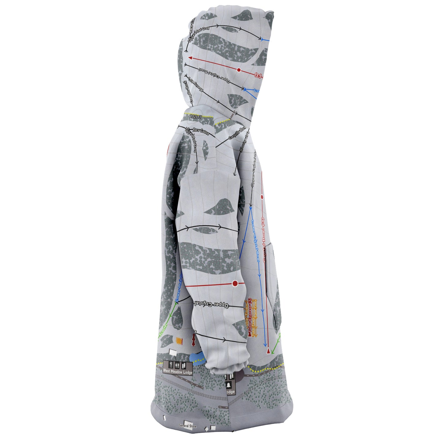 Soda Springs, California Ski Trail Map - Snug Hoodie - Powderaddicts