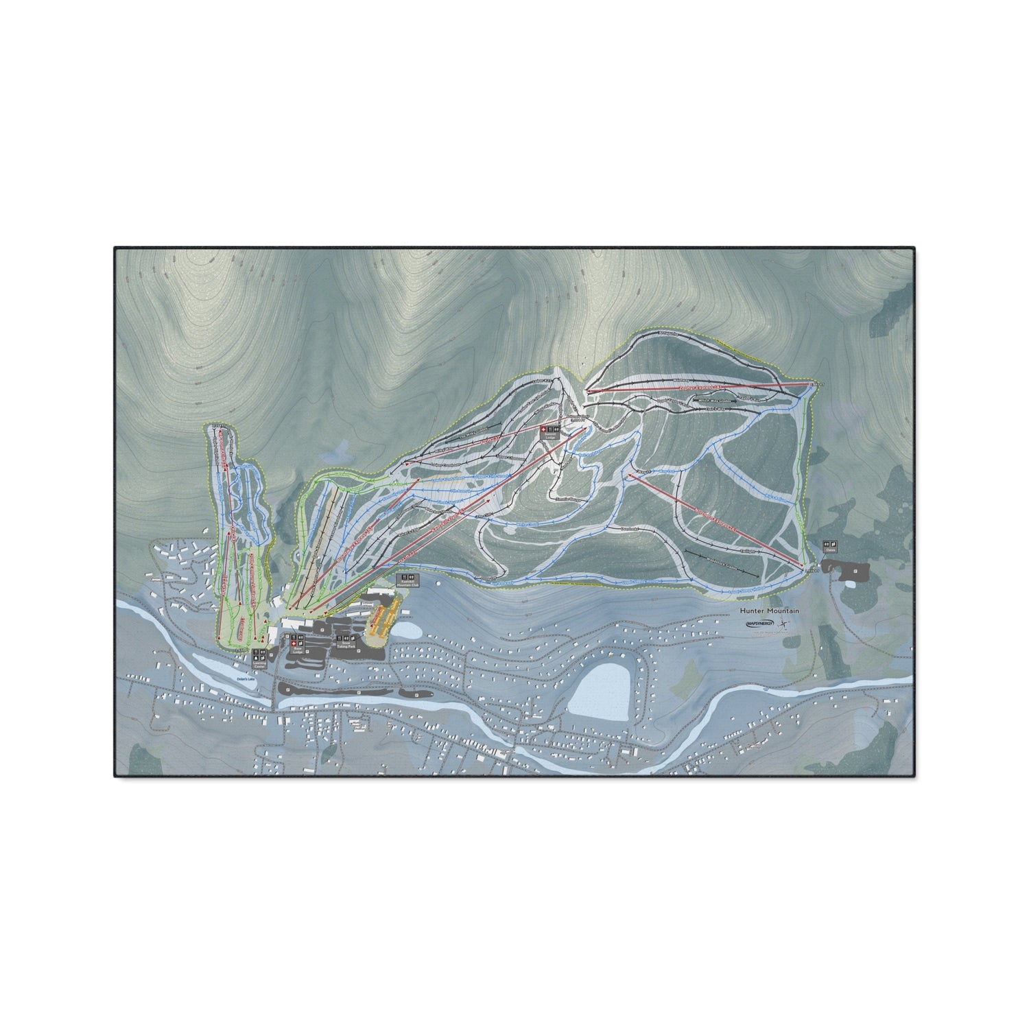 Hunter Mountain, New York Ski Resort Map Heavy Duty Floor Mat