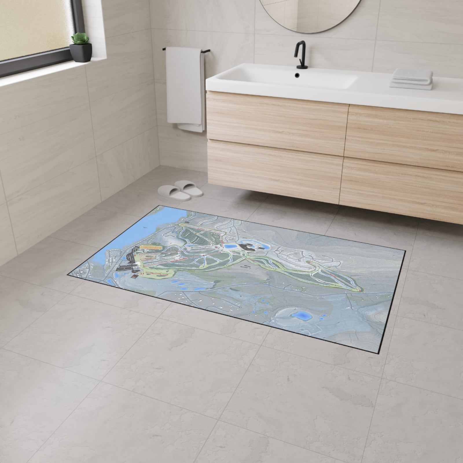 Wisp, Maryland Ski Resort Map Heavy Duty Floor Mat
