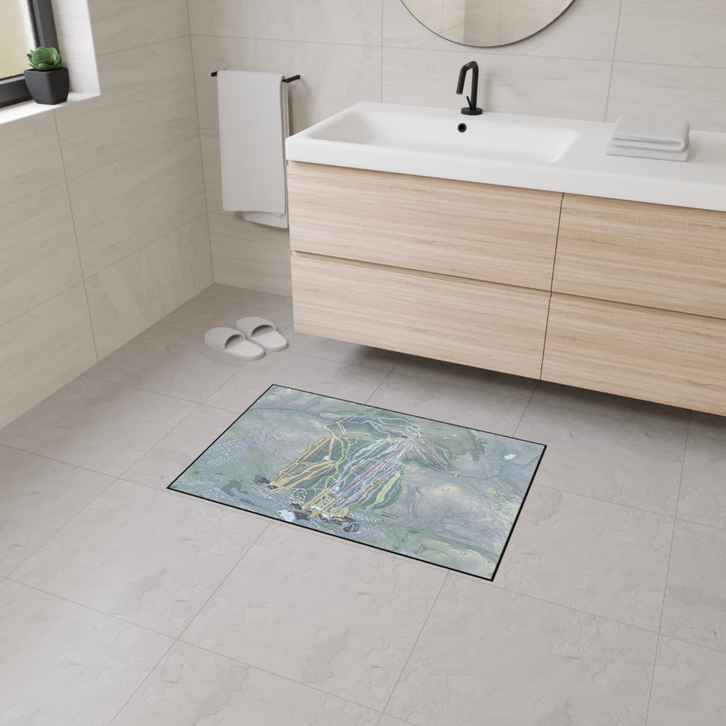 Mount Snow, Vermont Ski Resort Map Heavy Duty Floor Mat