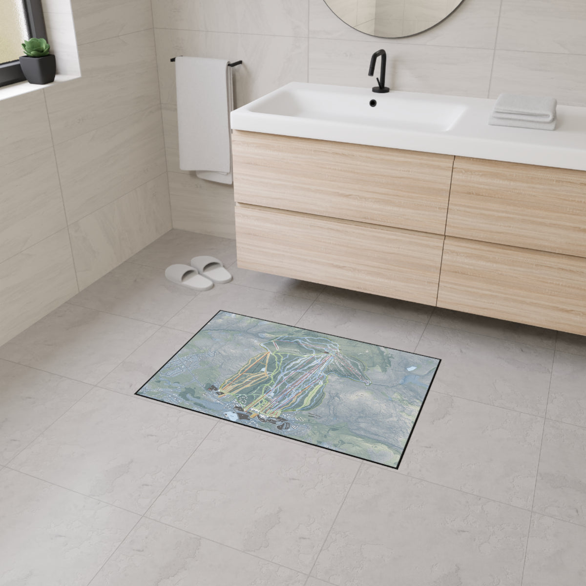 Mount Snow, Vermont Ski Resort Map Heavy Duty Floor Mat
