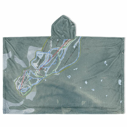 Mt Seymour, British Columbia Ski Resort Map Flannel Blanket Poncho