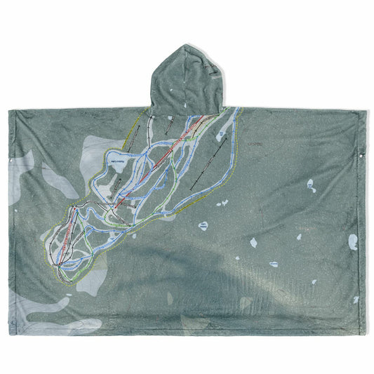 Mt Seymour, British Columbia Ski Resort Map Flannel Blanket Poncho