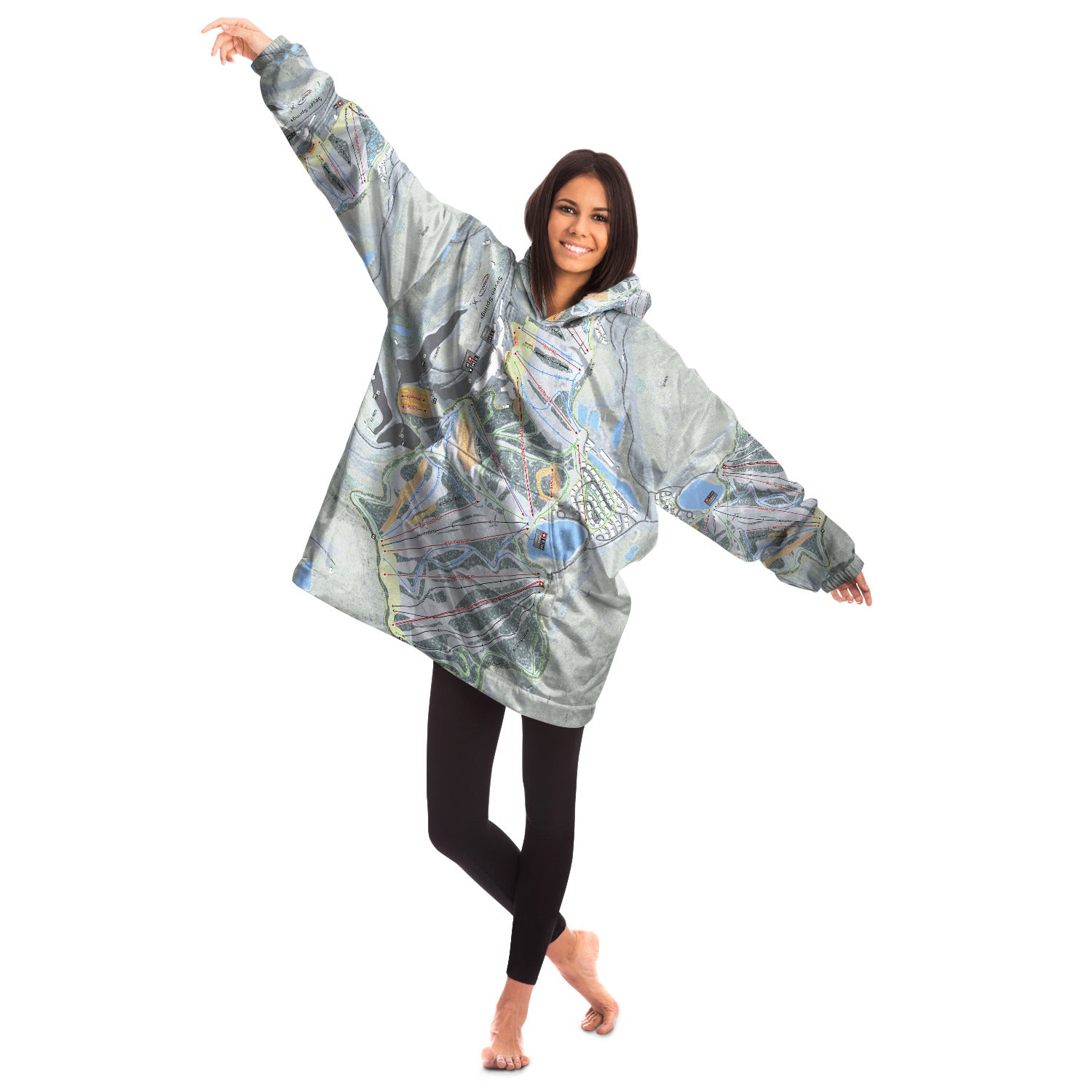 Seven Springs, Pennsylvania Ski Trail Map - Snug Hoodie