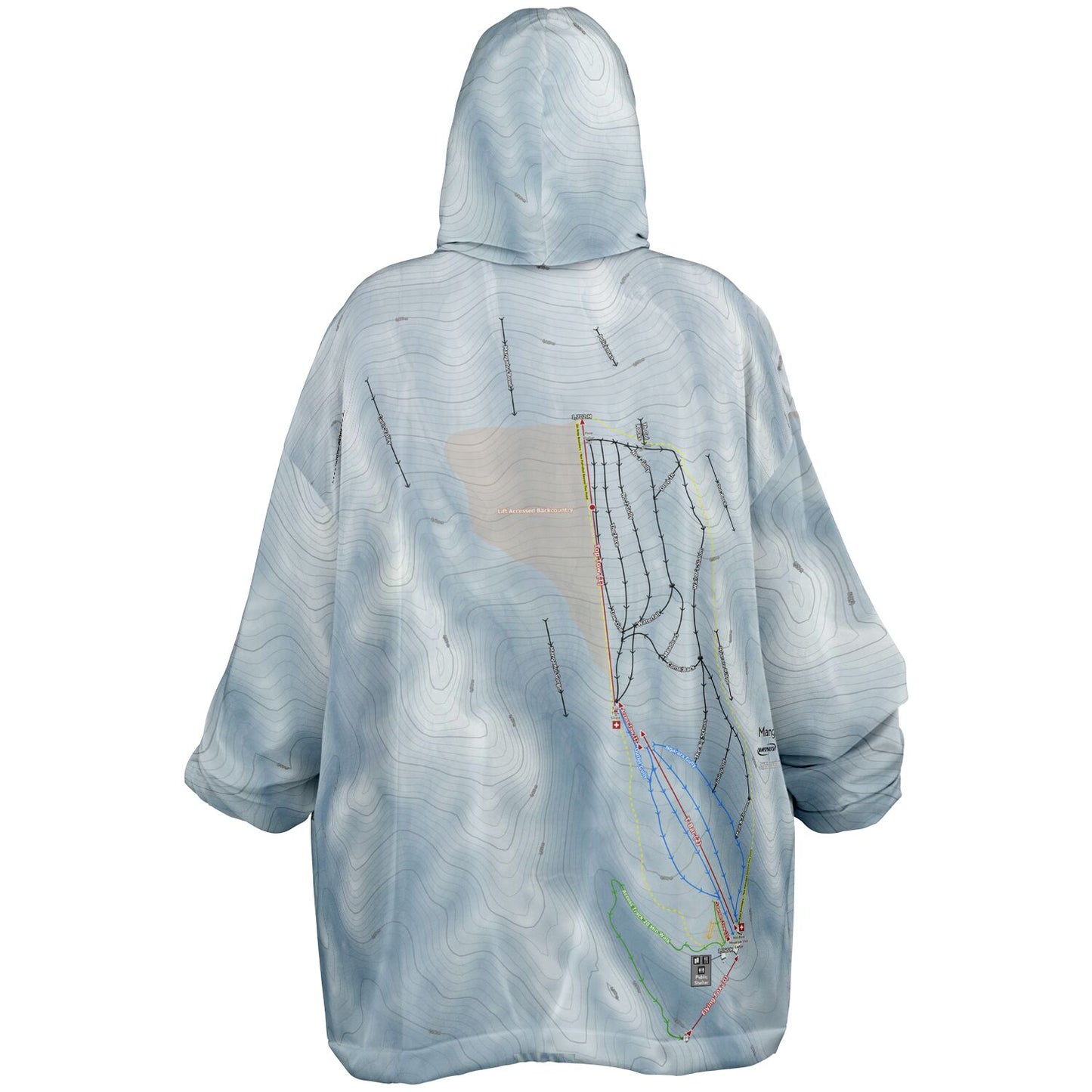 Manganui, New Zealand Ski Trail Map - Snug Hoodie - Powderaddicts