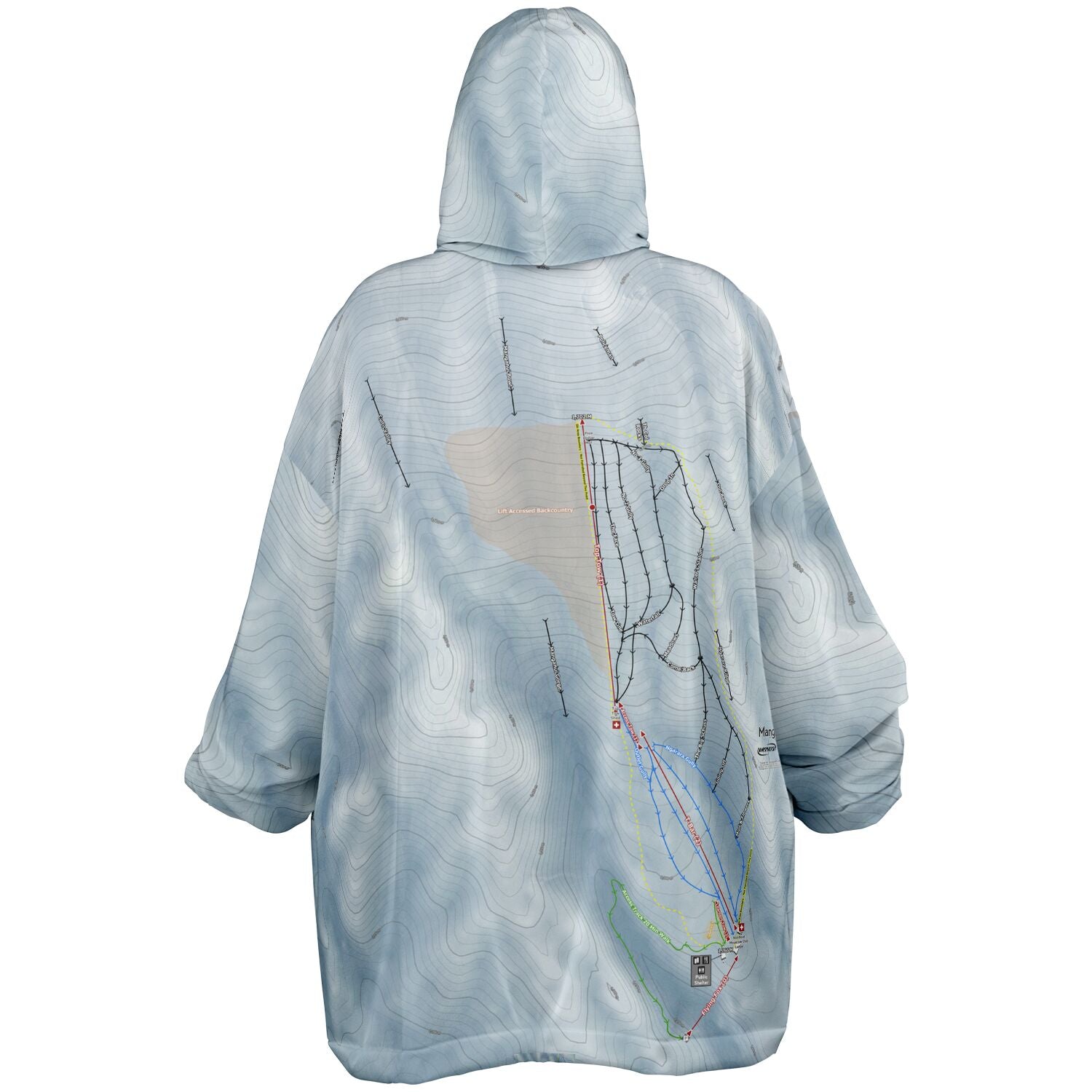 Manganui, New Zealand Ski Trail Map - Snug Hoodie