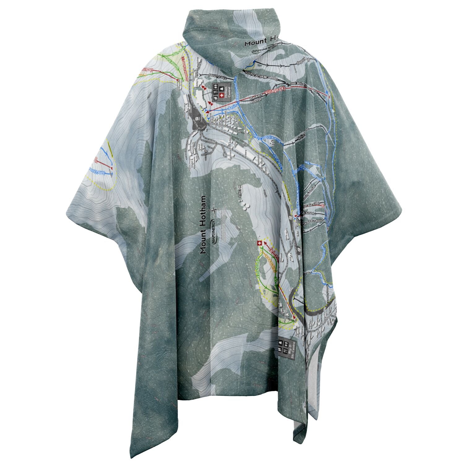 Mount Hotham, Australia Ski Resort Map Flannel Blanket Poncho - Powderaddicts