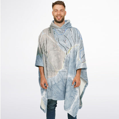 Loveland, Colorado Ski Resort Map Flannel Blanket Poncho