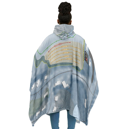 Four Seasons Ski Center, New York Ski Resort Map Flannel Blanket Poncho