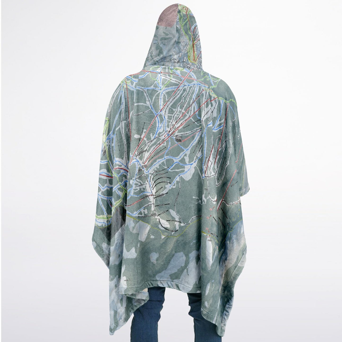 Steamboat, Colorado Ski Resort Map Flannel Blanket Poncho