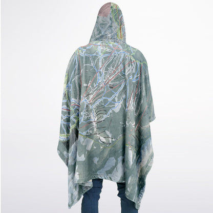 Steamboat, Colorado Ski Resort Map Flannel Blanket Poncho