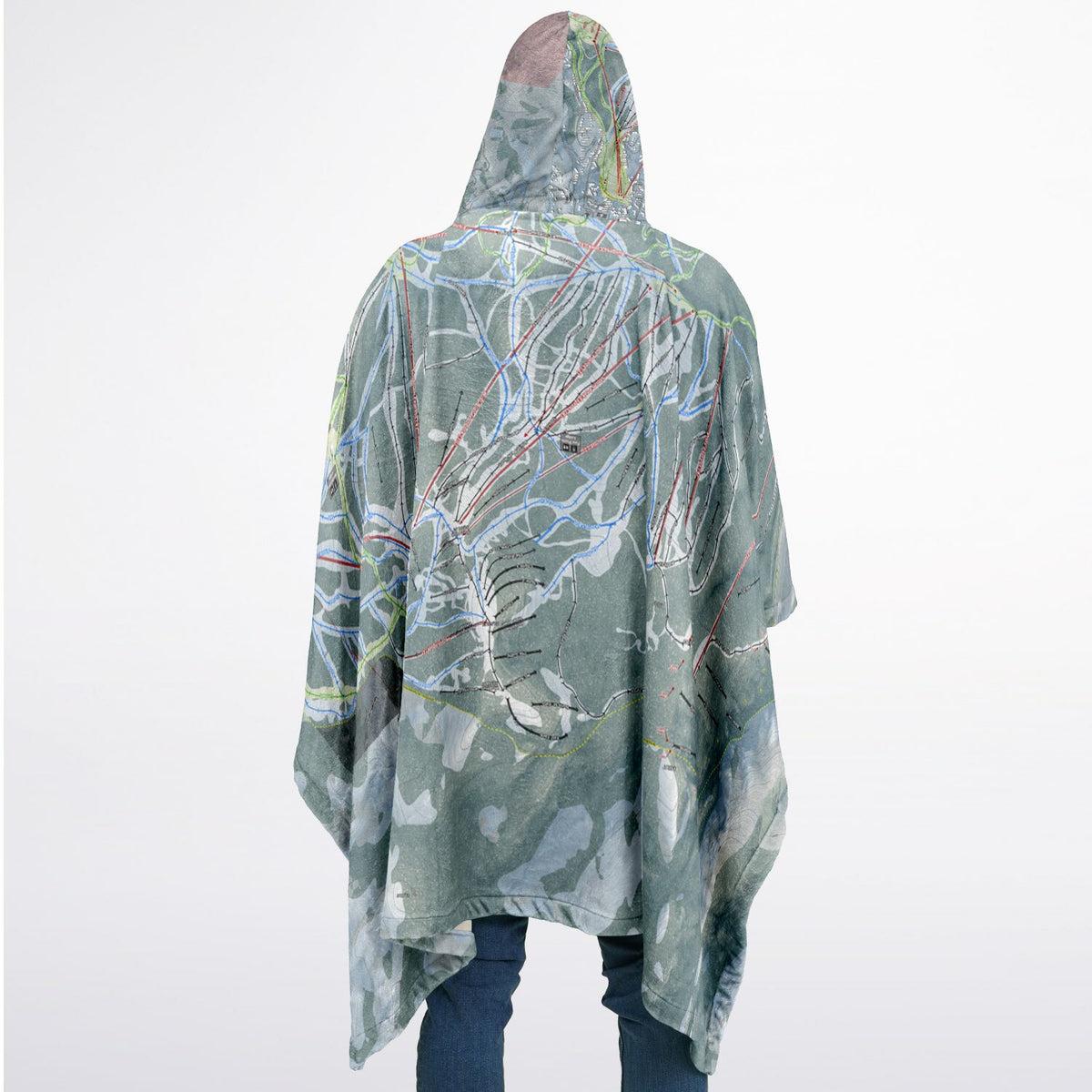 Steamboat, Colorado Ski Resort Map Flannel Blanket Poncho