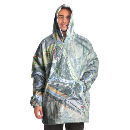 Blue Hills, Massachusetts Ski Trail Map Snug Hoodie - Powderaddicts