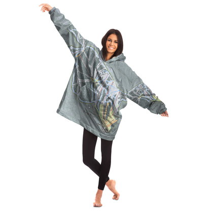 Dodge Ridge, California Ski Trail Map - Snug Hoodie