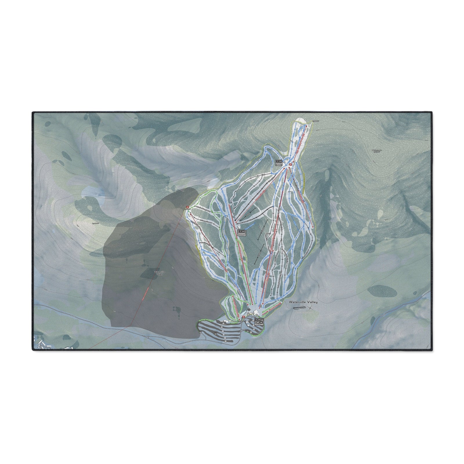 Waterville Valley, New Hampshire Ski Resort Map Heavy Duty Floor Mat