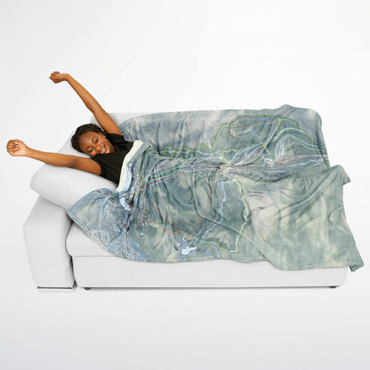 Tremblant, Quebec Ski Resort Map Flannel Blanket Poncho