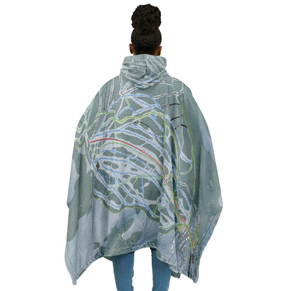 Kimberley, British Columbia Ski Resort Map Flannel Blanket Poncho