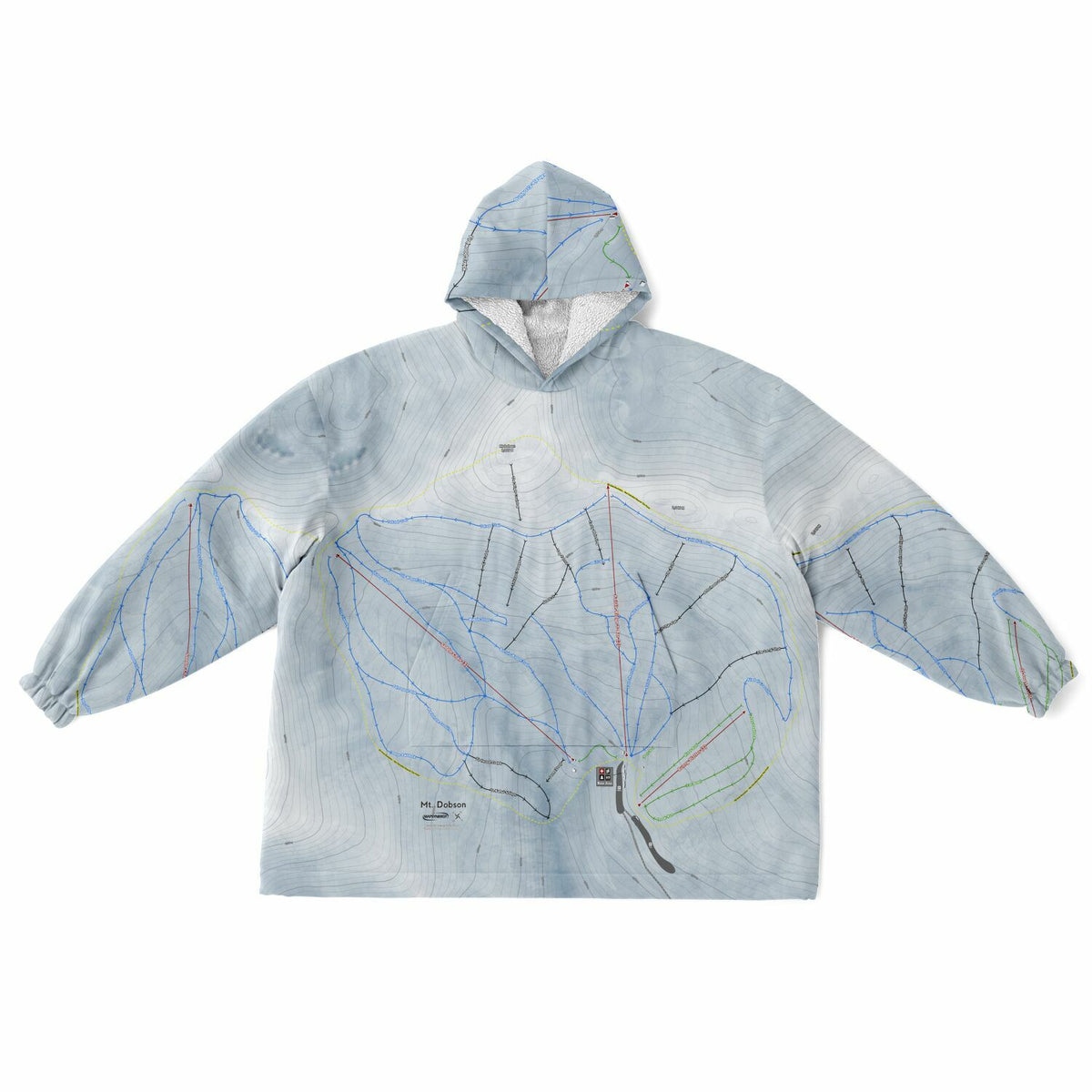 Mt Dobson, New Zealand Ski Trail Map - Snug Hoodie