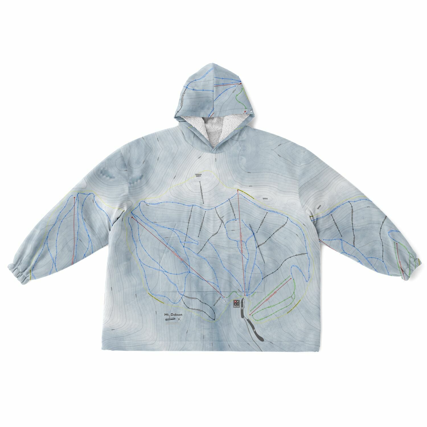 Mt Dobson, New Zealand Ski Trail Map - Snug Hoodie - Powderaddicts