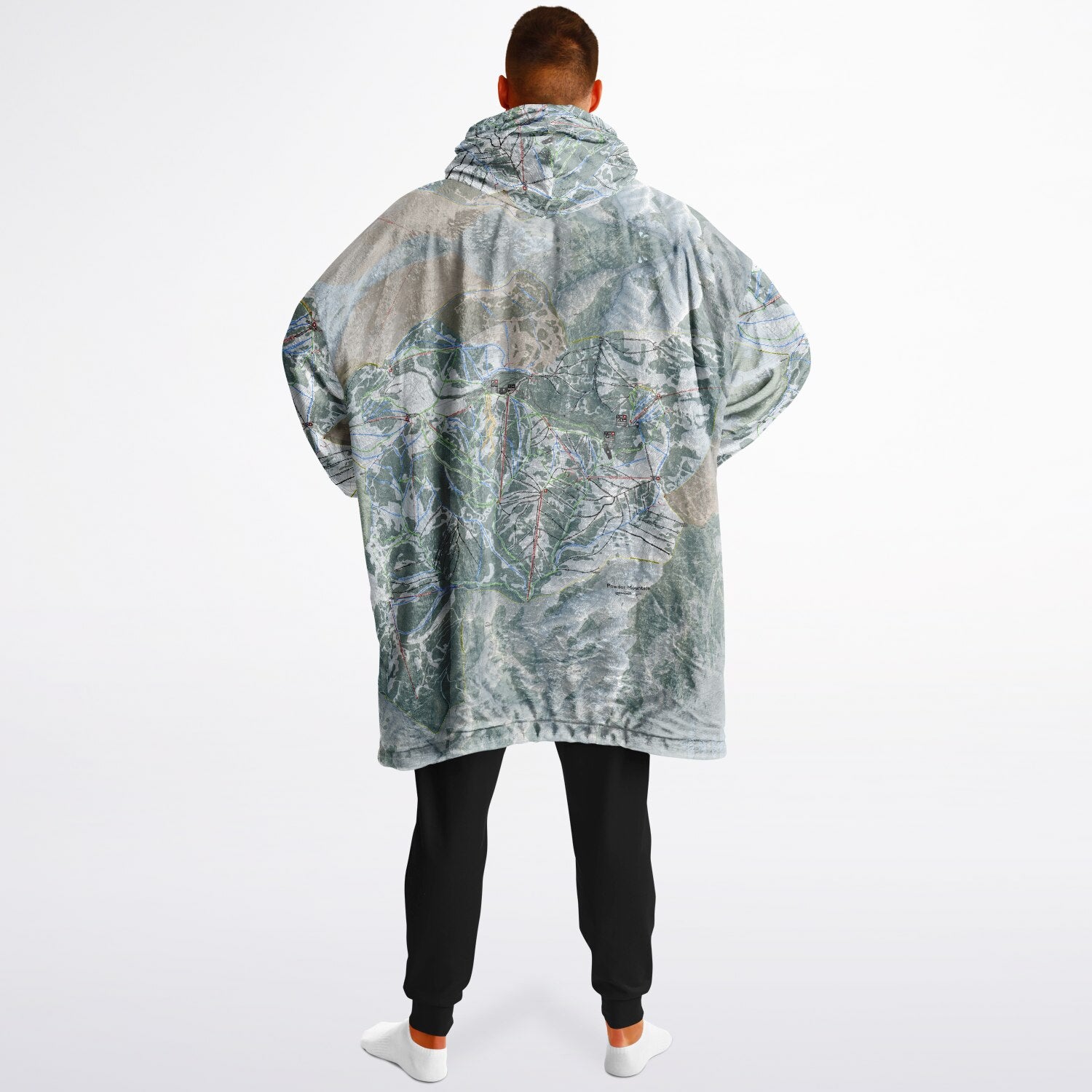 Powder Mountain, Utah Ski Resort Map Reversible Snug Hoodie