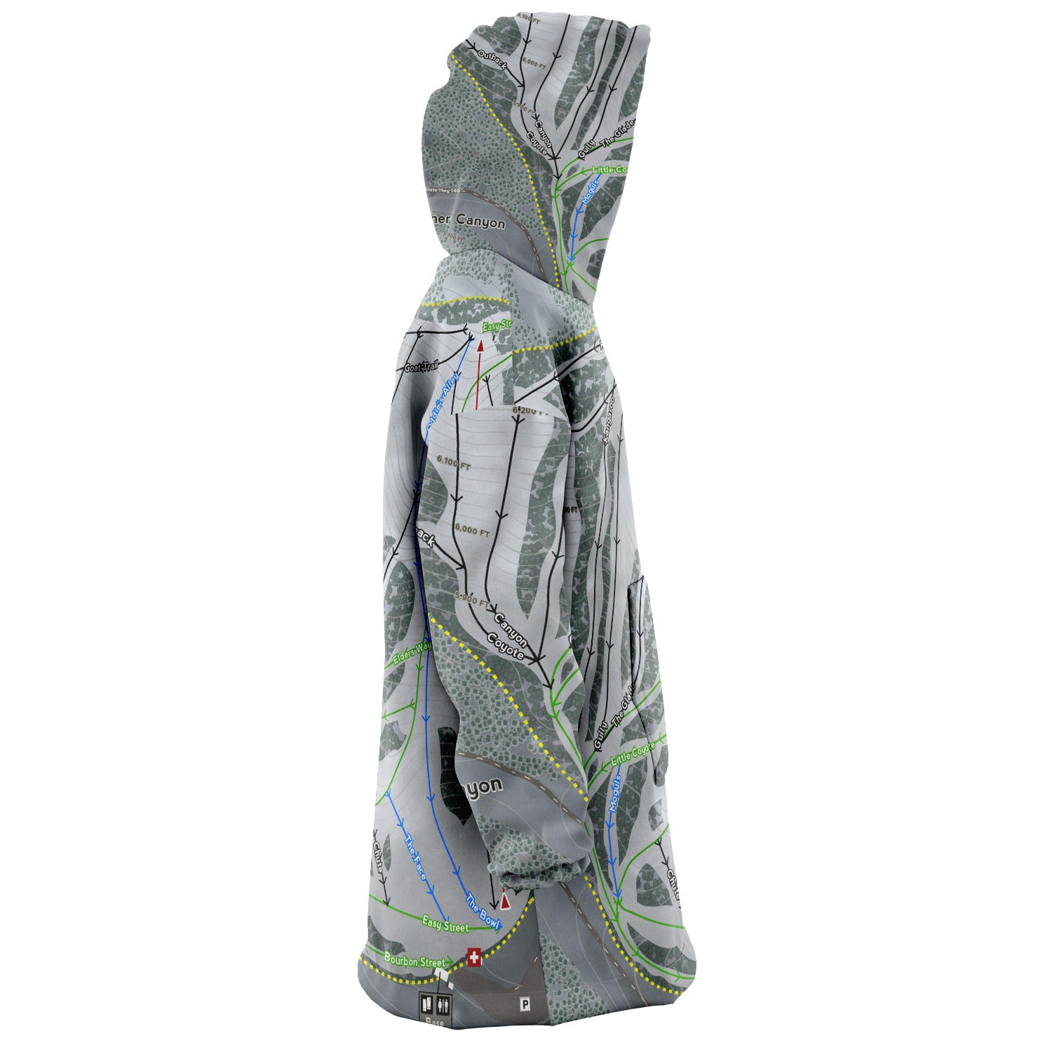 Warner Canyon, Oregon Ski Trail Map Snug Hoodie