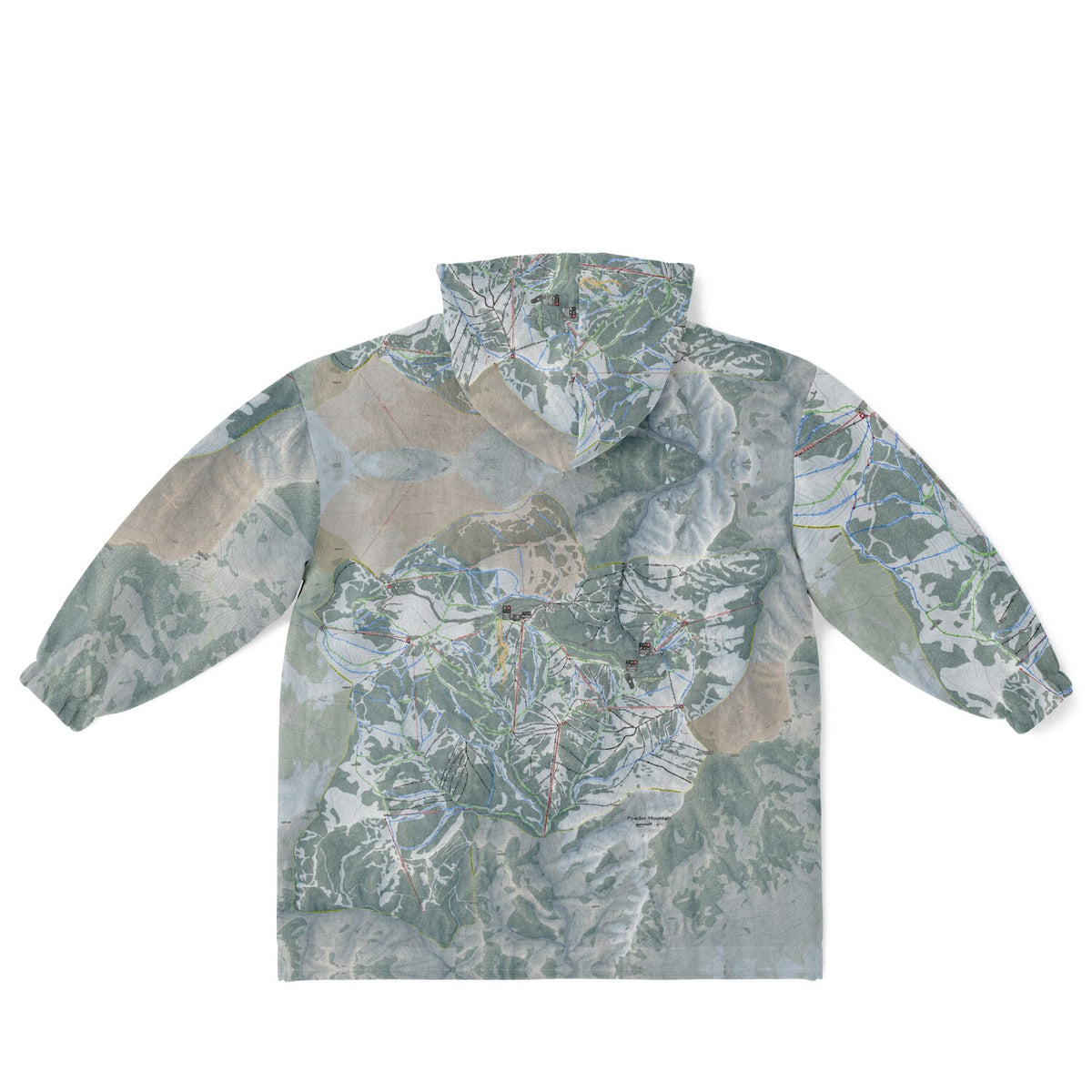 Powder Mountain, Utah Ski Resort Map Youth Reversible Snug Hoodie