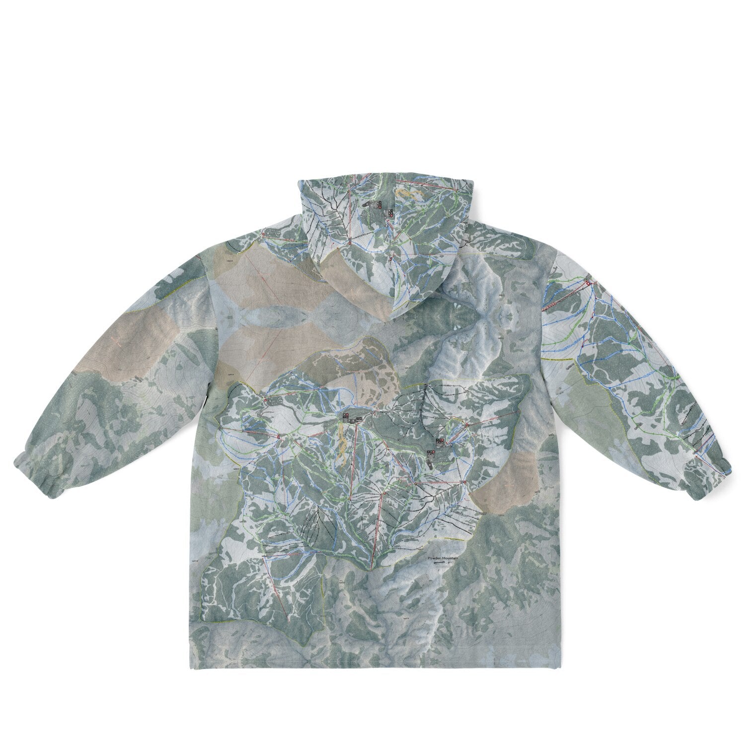 Powder Mountain, Utah Ski Resort Map Youth Reversible Snug Hoodie