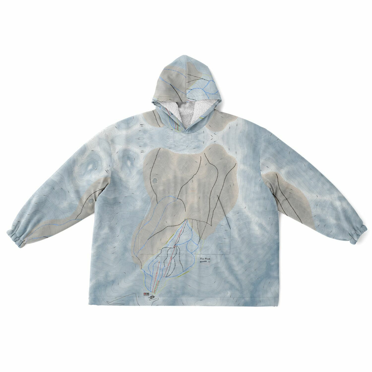 Fox Peak, New Zealand Ski Trail Map - Snug Hoodie
