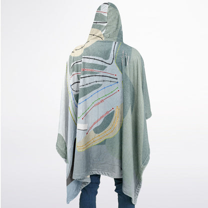 Mont Fortin, Quebec Ski Resort Map Flannel Blanket Poncho