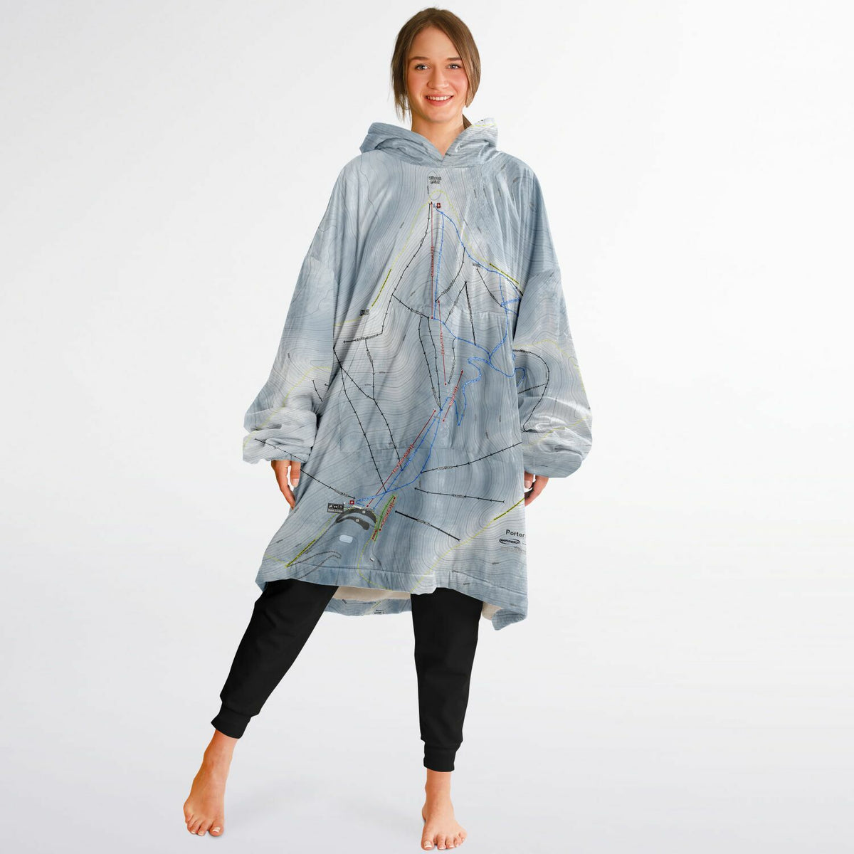 Porters, New Zealand Ski Trail Map - Snug Hoodie