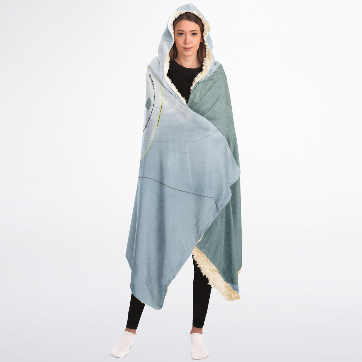 Sitzmark, Washington Ski Trail Map - Adult Hooded Blanket