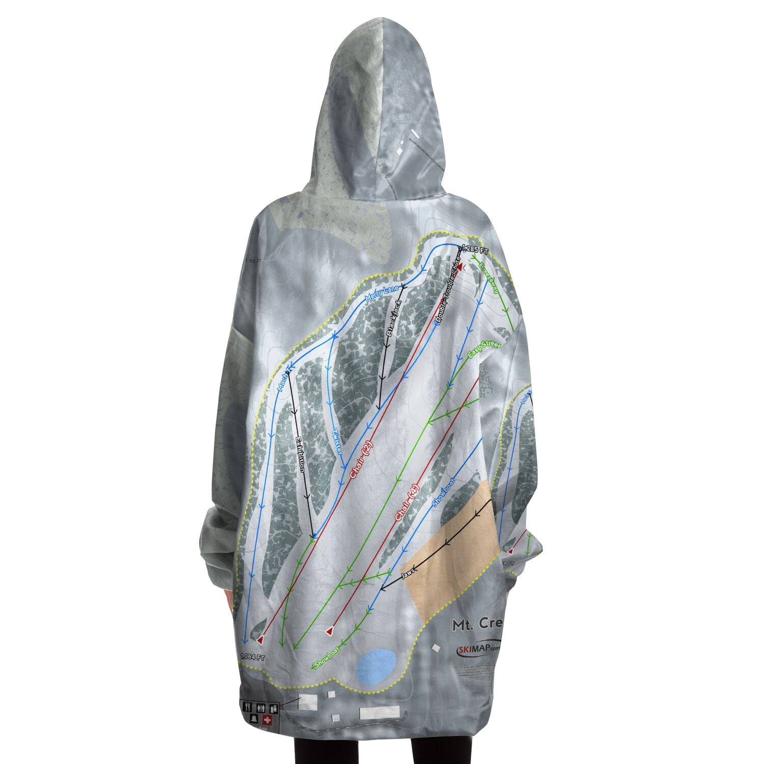 Mt Crescent, Iowa Ski Trail Map - Snug Hoodie