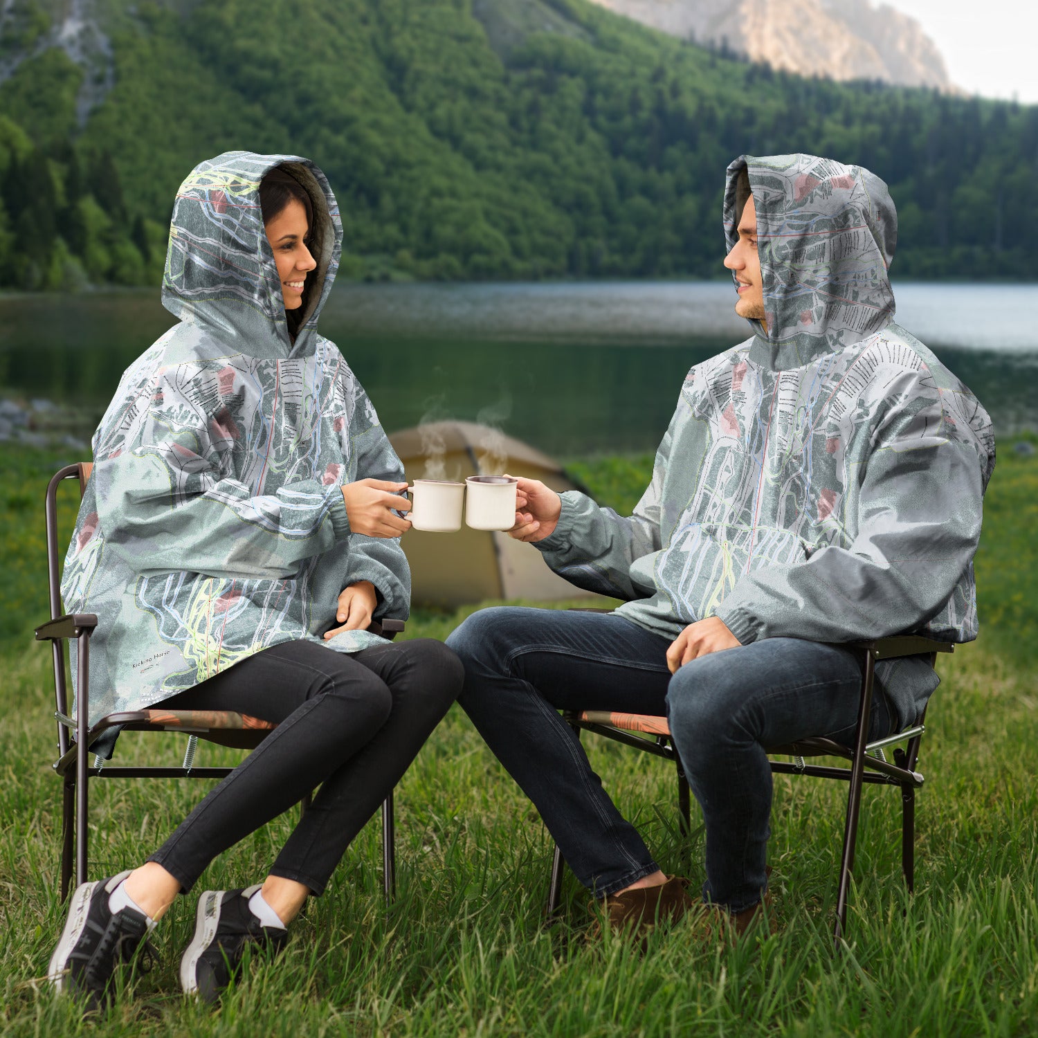 Kicking Horse, British Columbia Ski Trail Map - Snug Hoodie - Powderaddicts