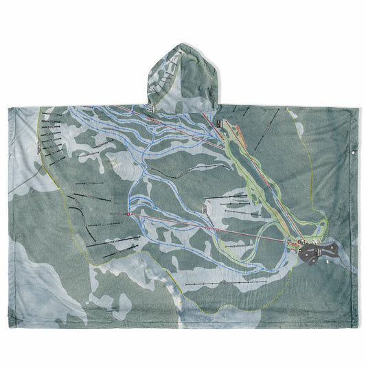 Mission Ridge, Washington Ski Resort Map Flannel Blanket Poncho
