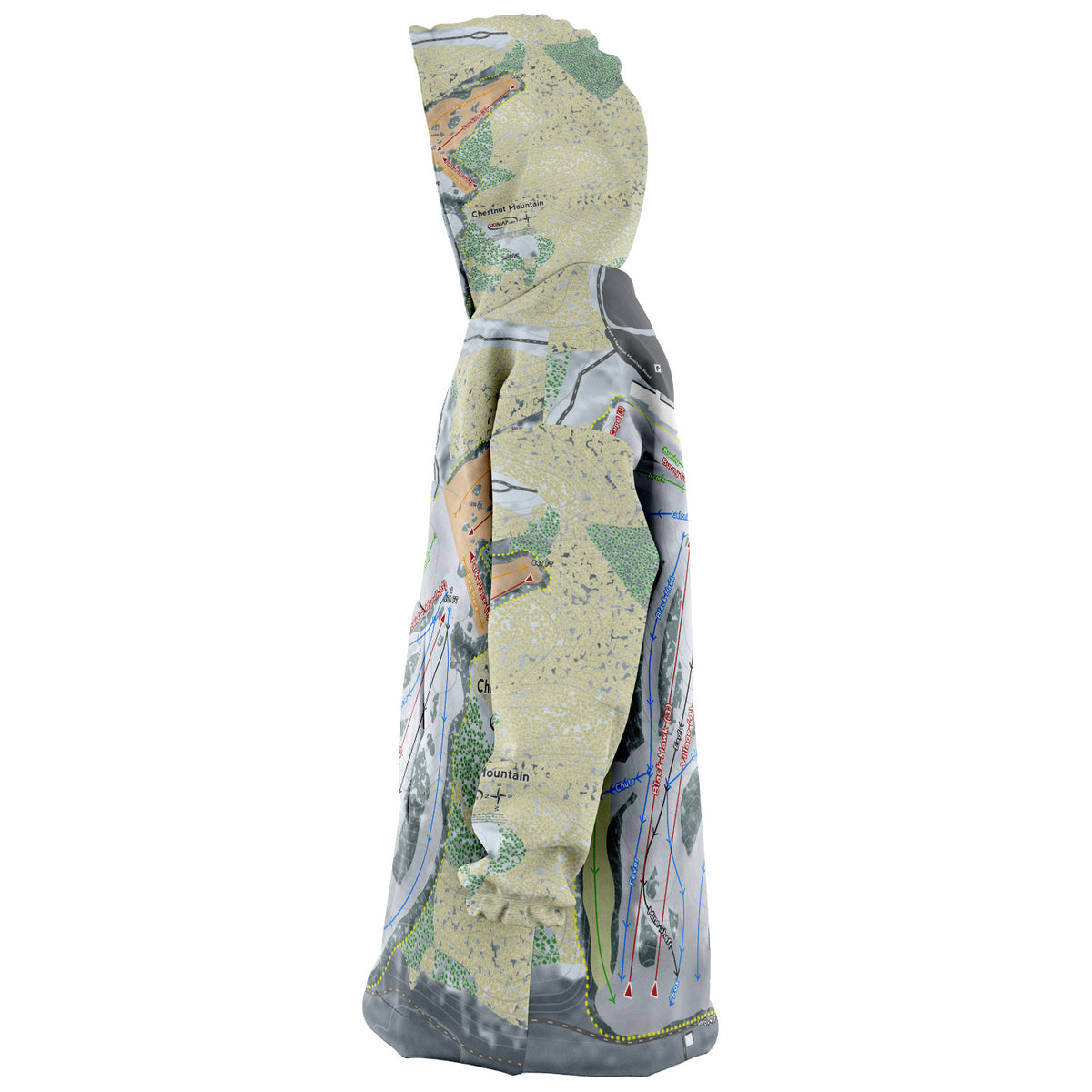 Chestnut Mountain, Illinois Ski Trail Map - Snug Hoodie