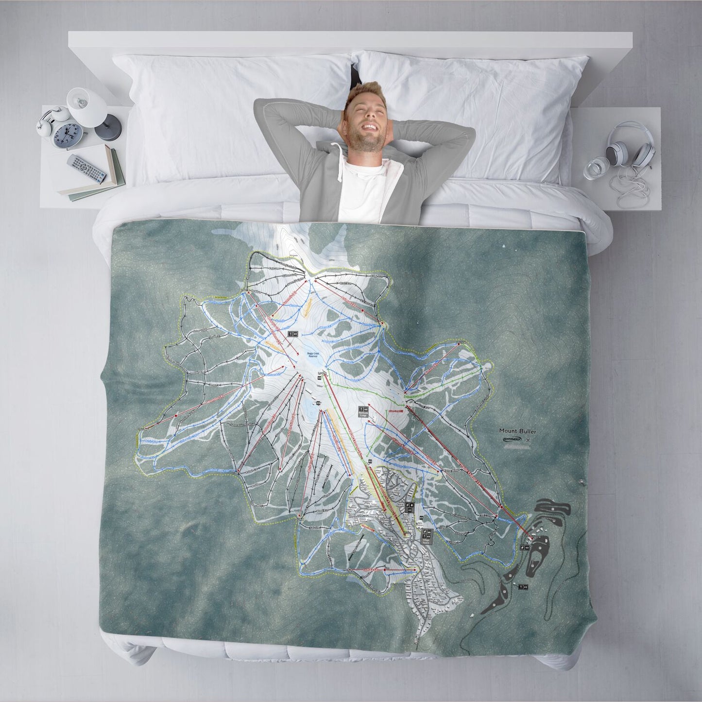 Mount Buller, Australia Ski Resort Map XL Blanket - Powderaddicts