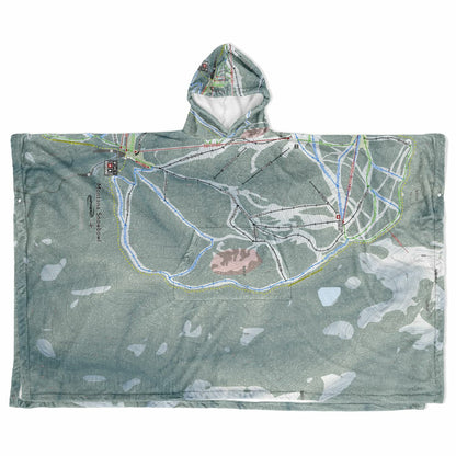 Montana Snowbowl, Montana Ski Resort Map Flannel Blanket Poncho