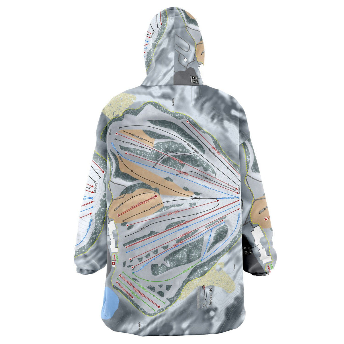 Mt Holly, Michigan Ski Trail Map Snug Hoodie