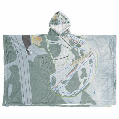 Boreal Mountain, California Ski Resort Map Flannel Blanket Poncho