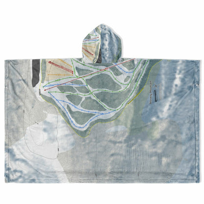 Norway Mountain, Michigan Ski Resort Map Flannel Blanket Poncho