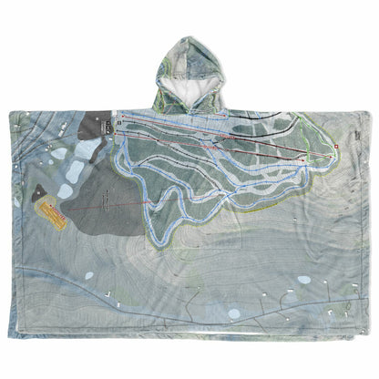 Catamount, New York Ski Resort Map Flannel Blanket Poncho