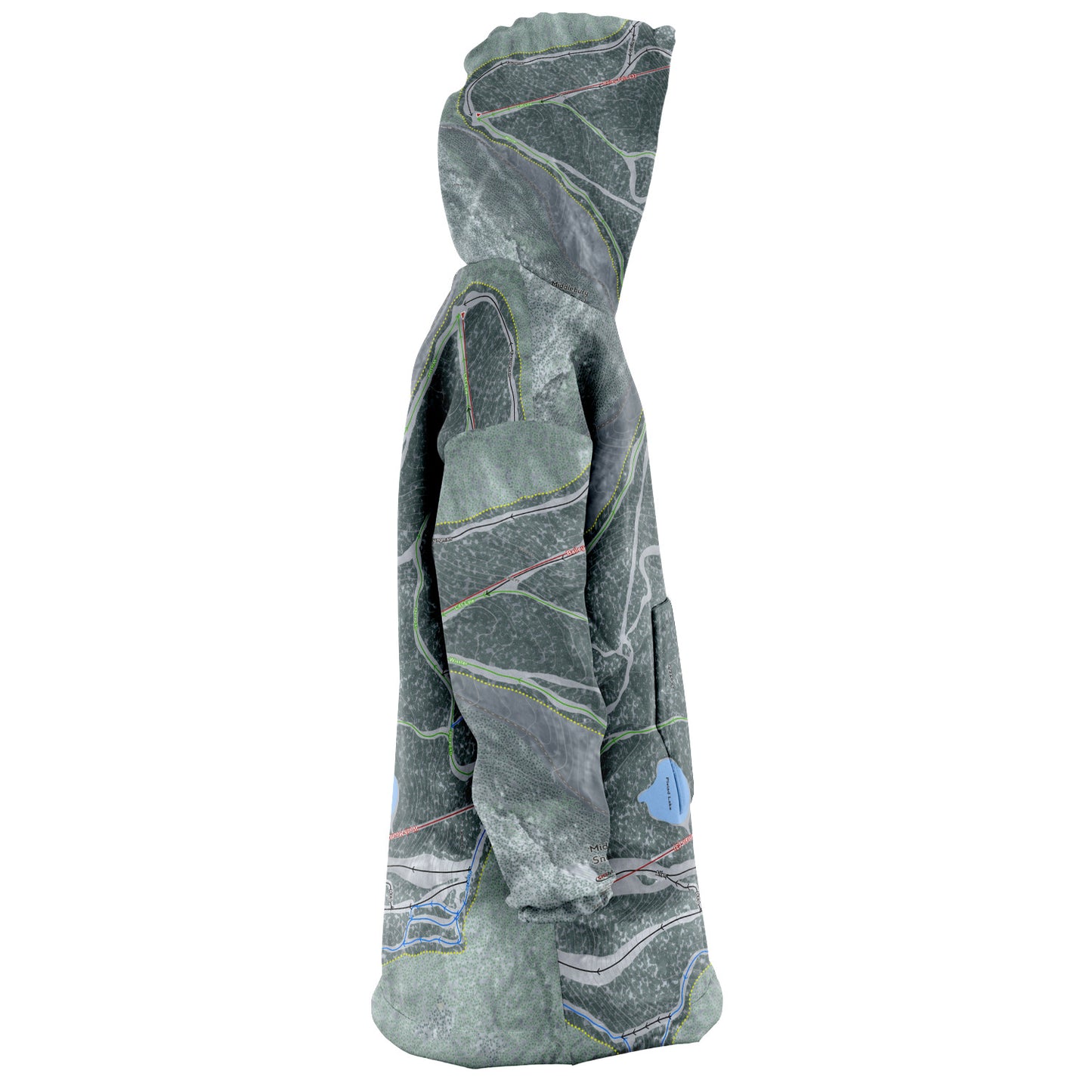 Middlebury Snow Bowl, Vermont Ski Trail Map - Snug Hoodie